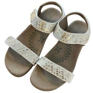Aetrex Marcy Women's Sandals White Size 9.5 EU 40 Comfort Orthotic Arch Support